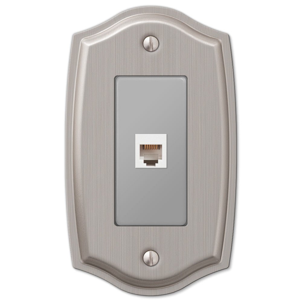 Placa de pared de acero niquelado cepillado Sonoma - 1 toma de teléfono