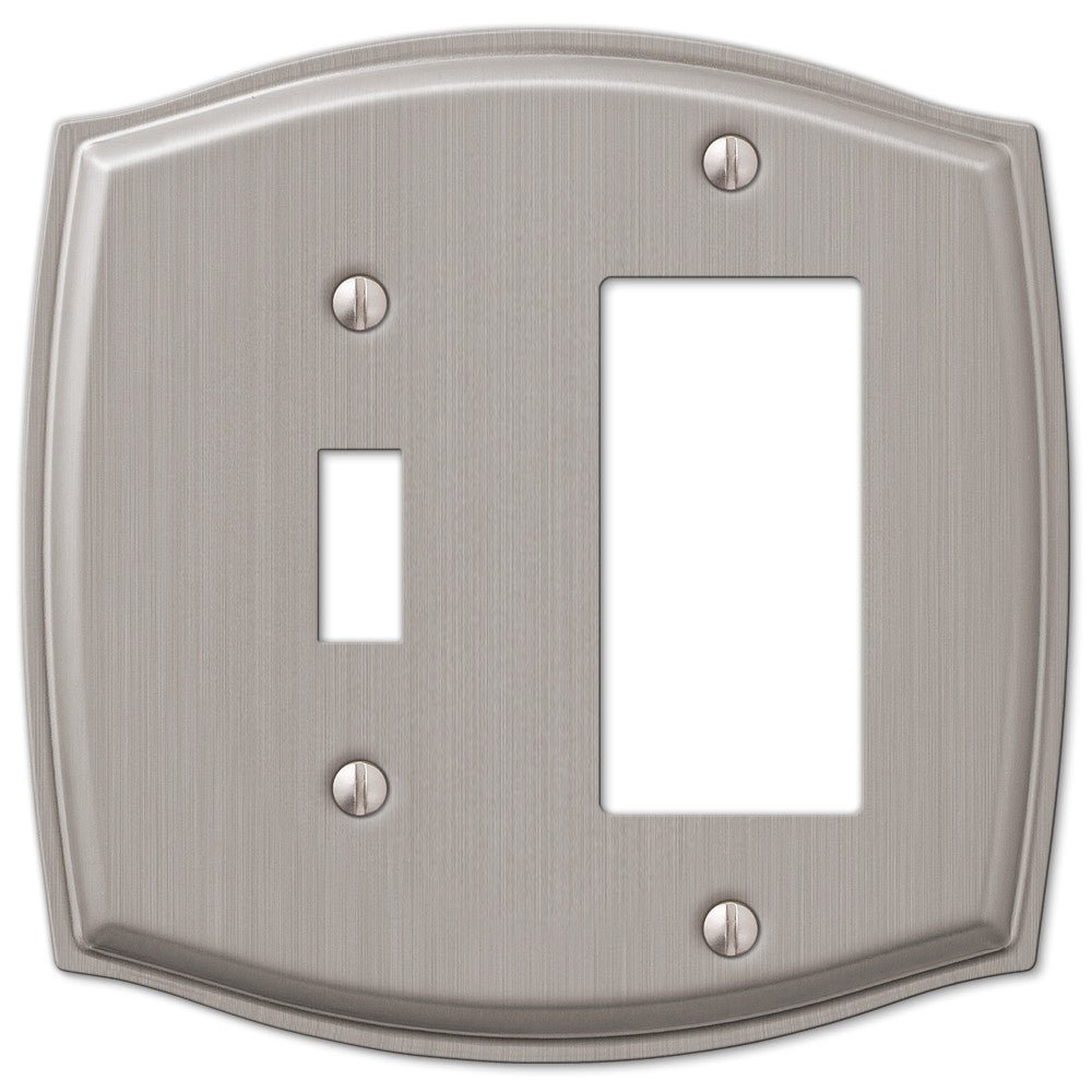 Sonoma Brushed Nickel Steel - 1 Toggle / 1 Rocker Wallplate