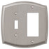 Sonoma Brushed Nickel Steel - 1 Toggle / 1 Rocker Wallplate