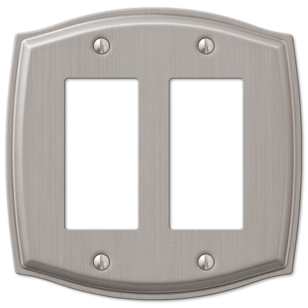 Placa de pared Sonoma de acero niquelado cepillado con 2 balancines
