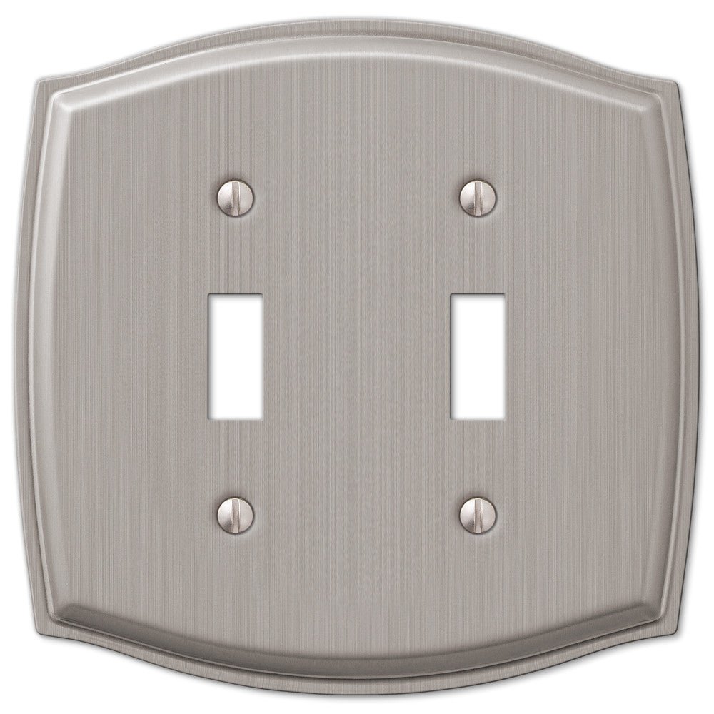 Placa de pared Sonoma de acero niquelado cepillado con 2 palancas