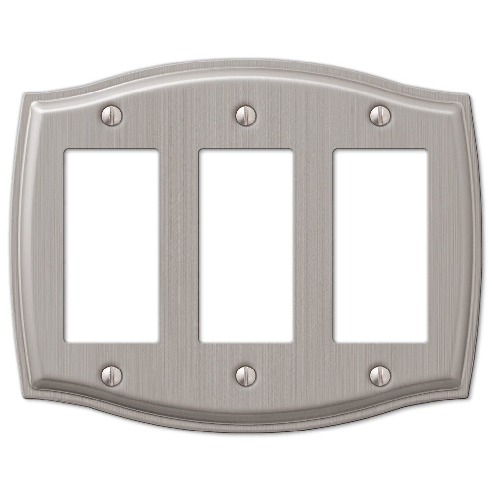 Sonoma Brushed Nickel Steel - 3 Rocker Wallplate