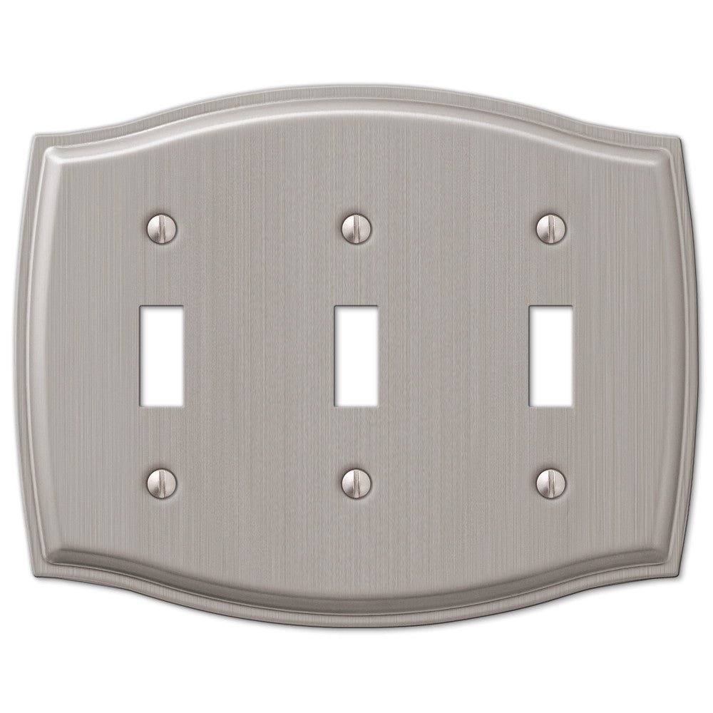 Placa de pared Sonoma de acero niquelado cepillado con 3 palancas
