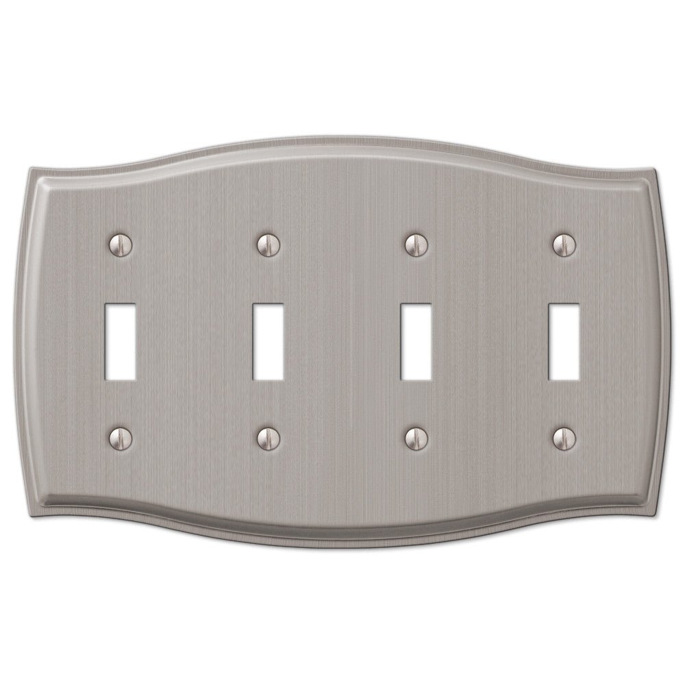 Sonoma Brushed Nickel Steel - 4 Toggle Wallplate