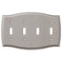 Sonoma Brushed Nickel Steel - 4 Toggle Wallplate