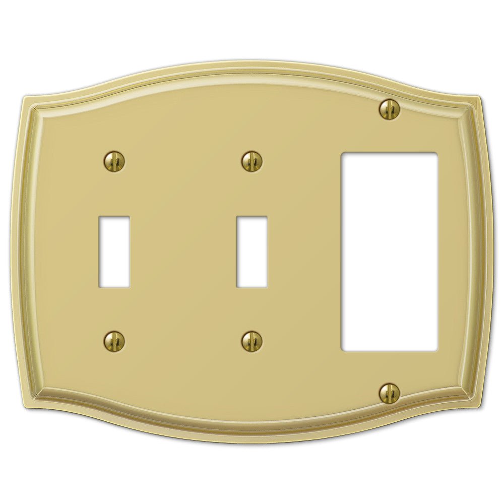 Placa de pared Sonoma de acero de latón pulido: 2 palancas y 1 palanca basculante