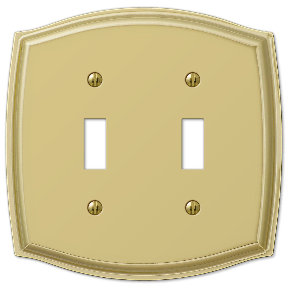 Placa de pared Sonoma de acero de latón pulido con 2 palancas