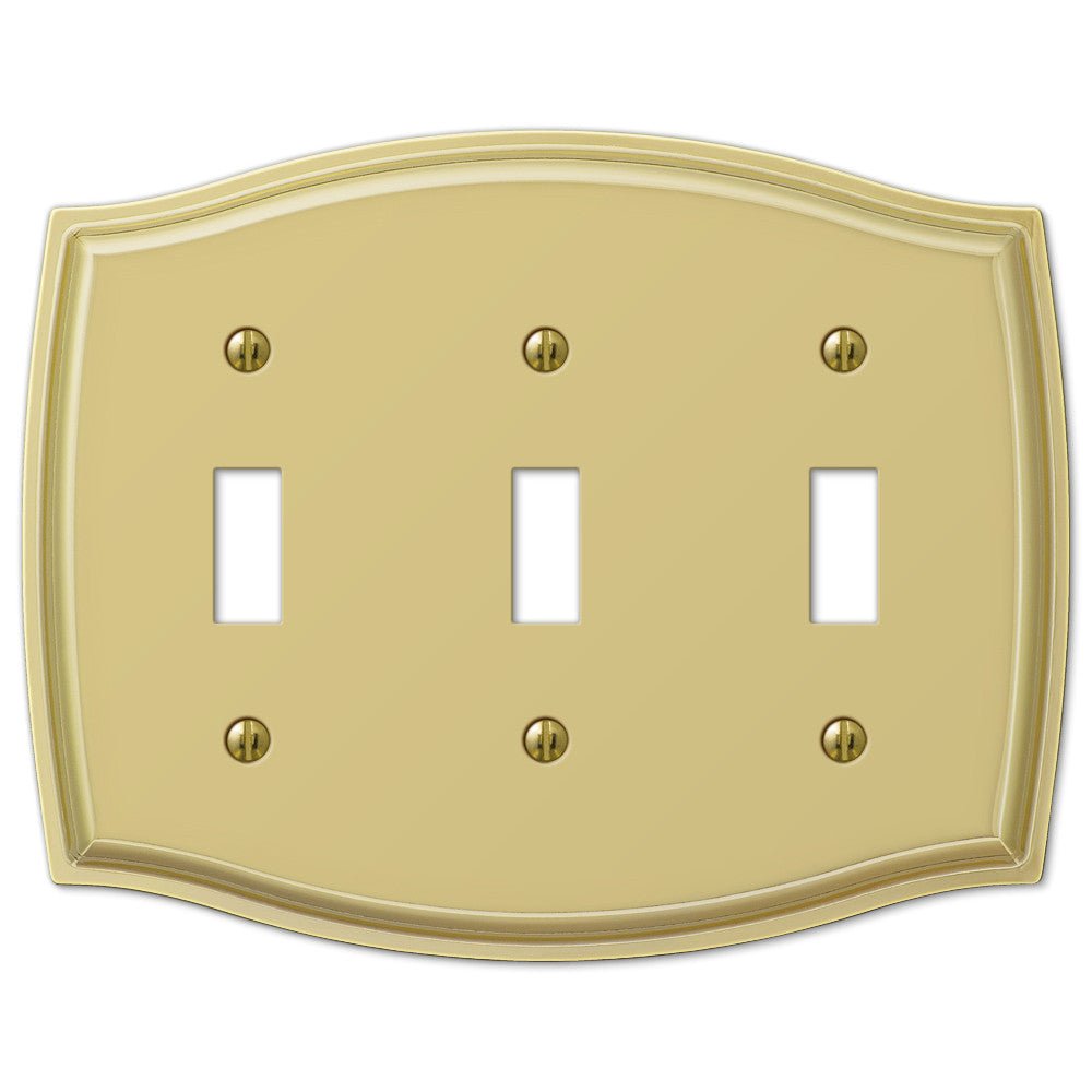 Placa de pared Sonoma de acero de latón pulido con 3 palancas