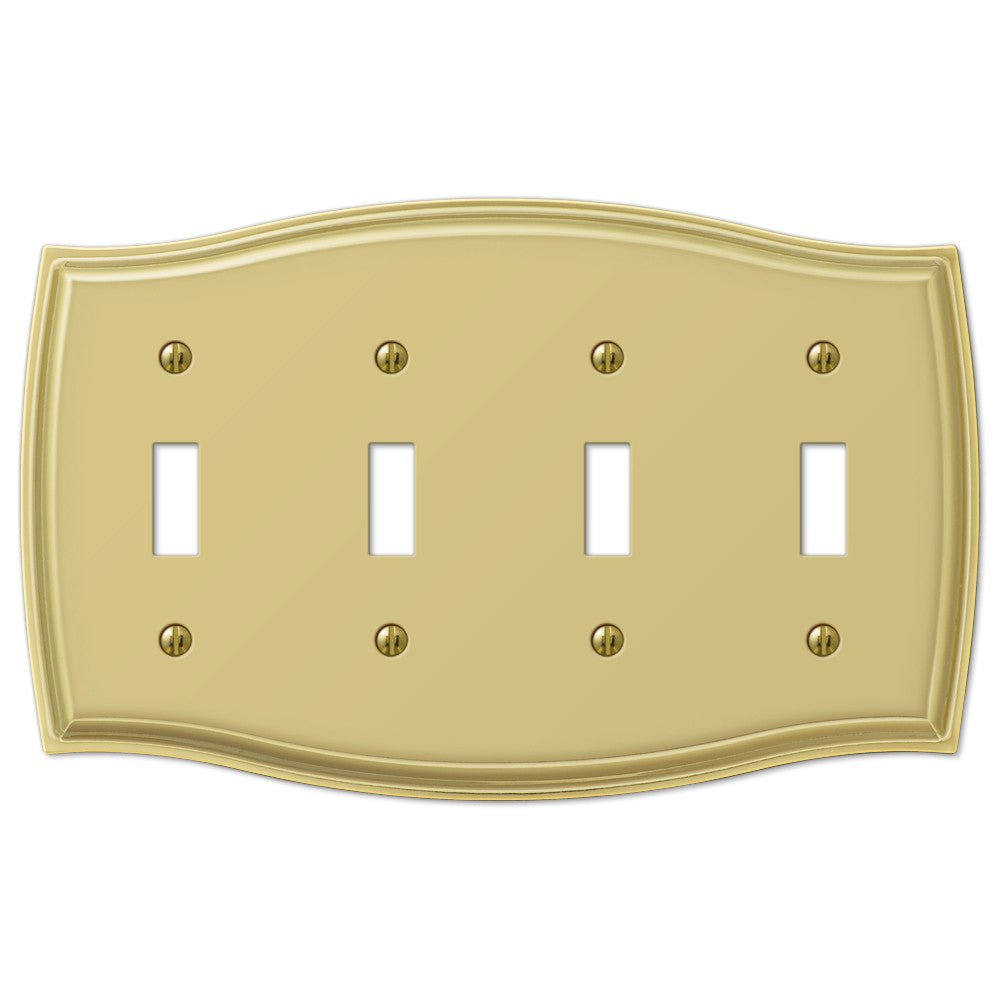 Placa de pared Sonoma de acero de latón pulido con 4 palancas