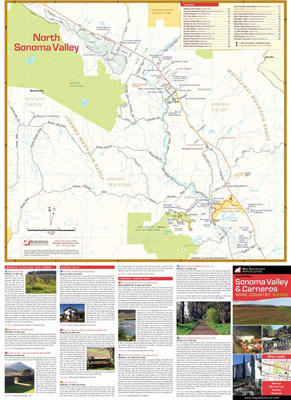 Sonoma Valley & Carneros Hiking Trail Map