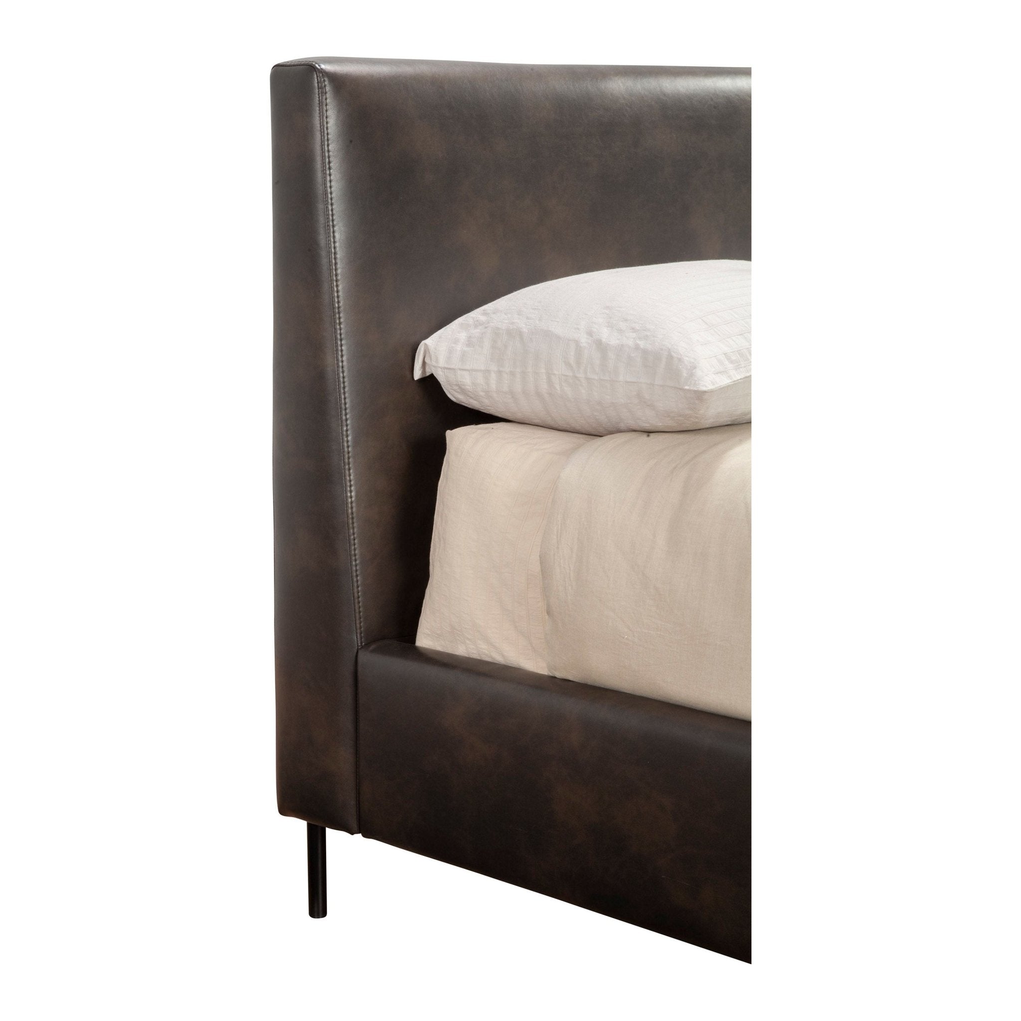 Cama con plataforma de piel sintética Sophia, color gris