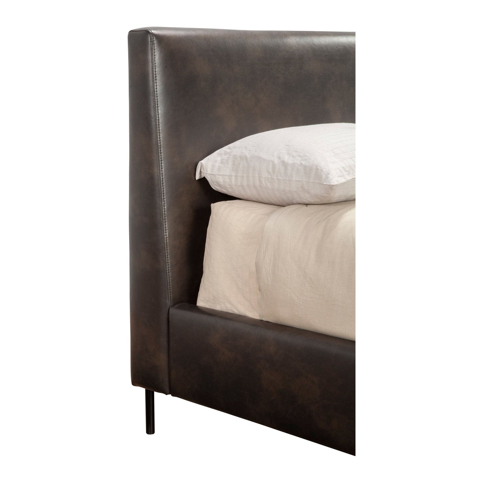 Cama con plataforma de piel sintética Sophia, color gris