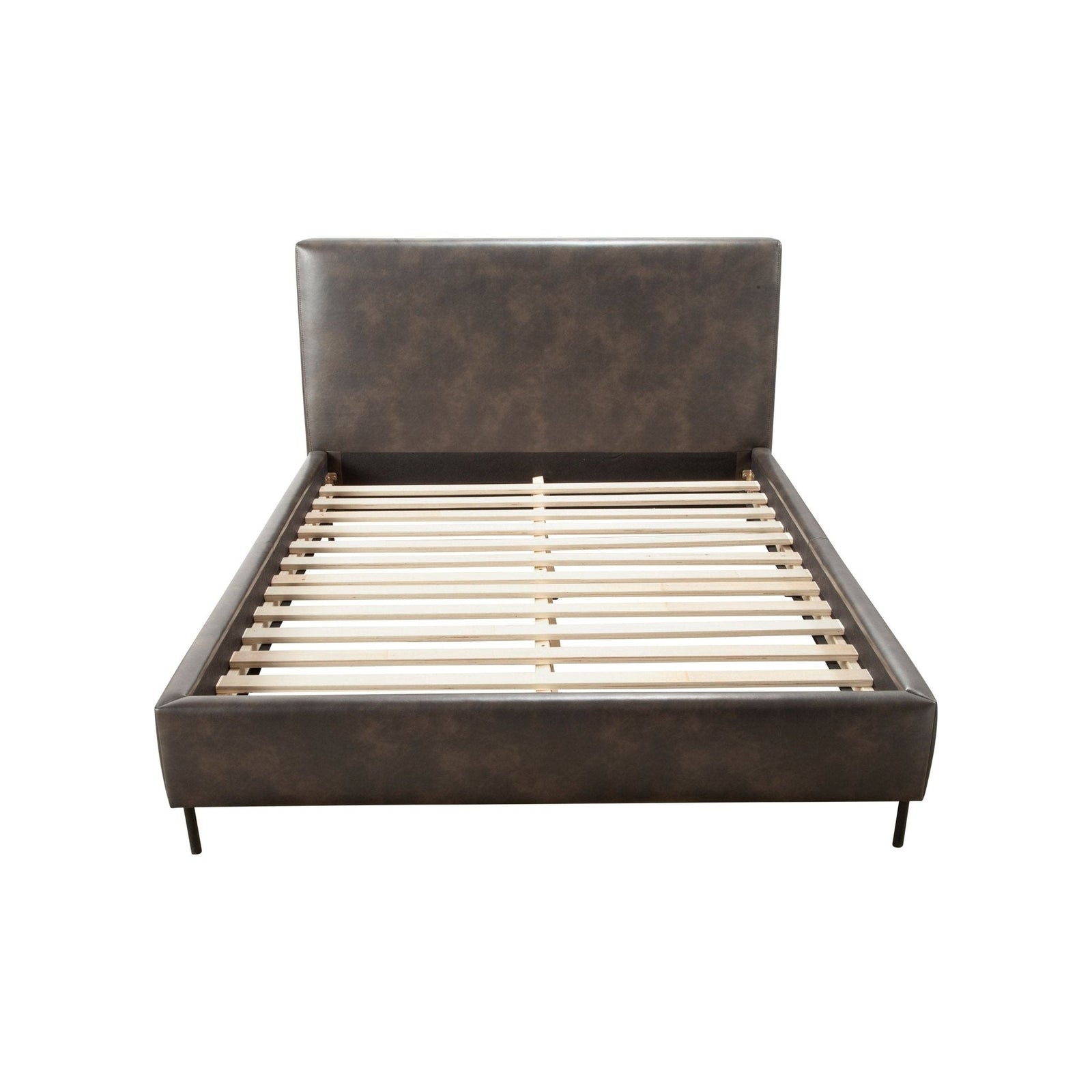 Cama con plataforma de piel sintética Sophia, color gris