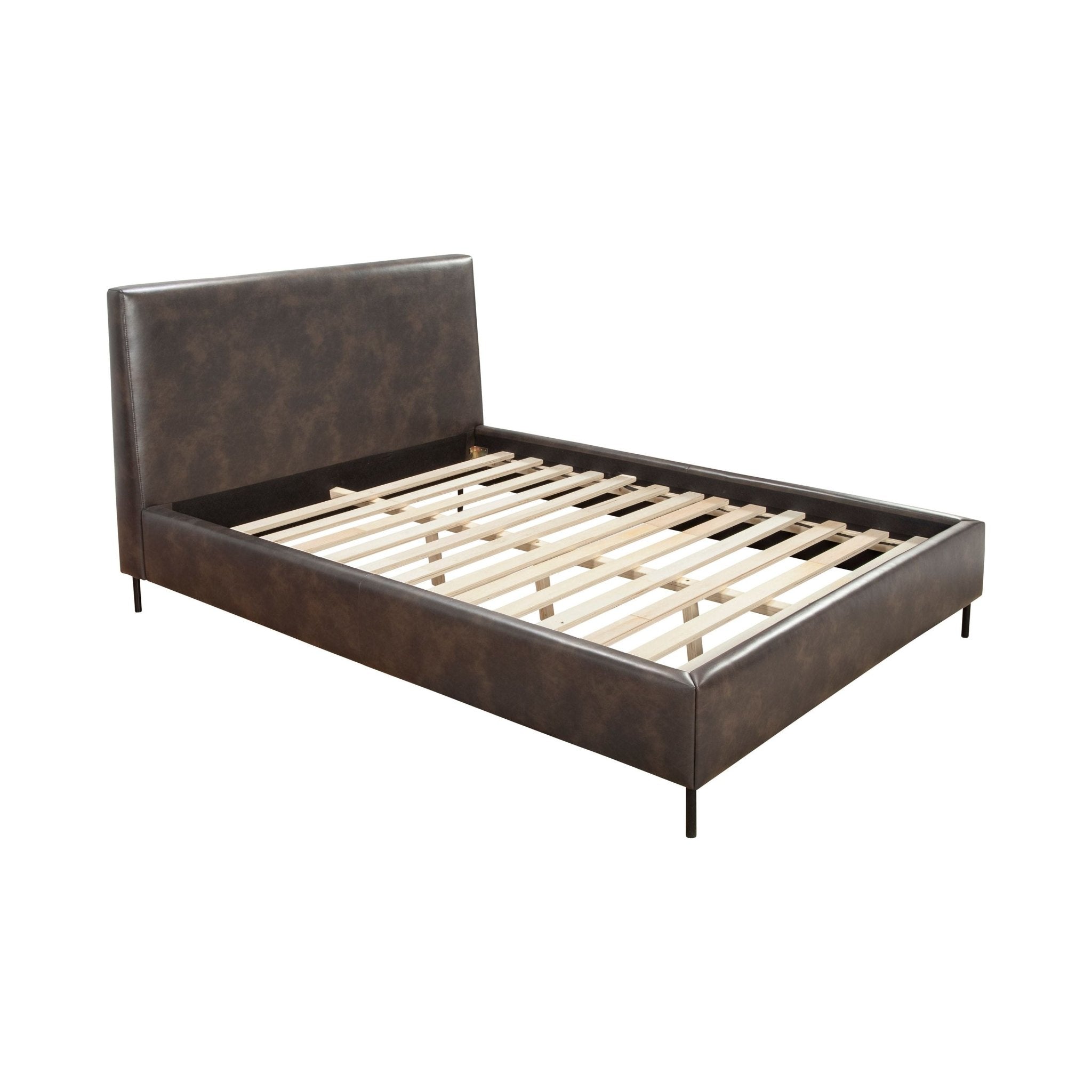 Cama con plataforma de piel sintética Sophia, color gris