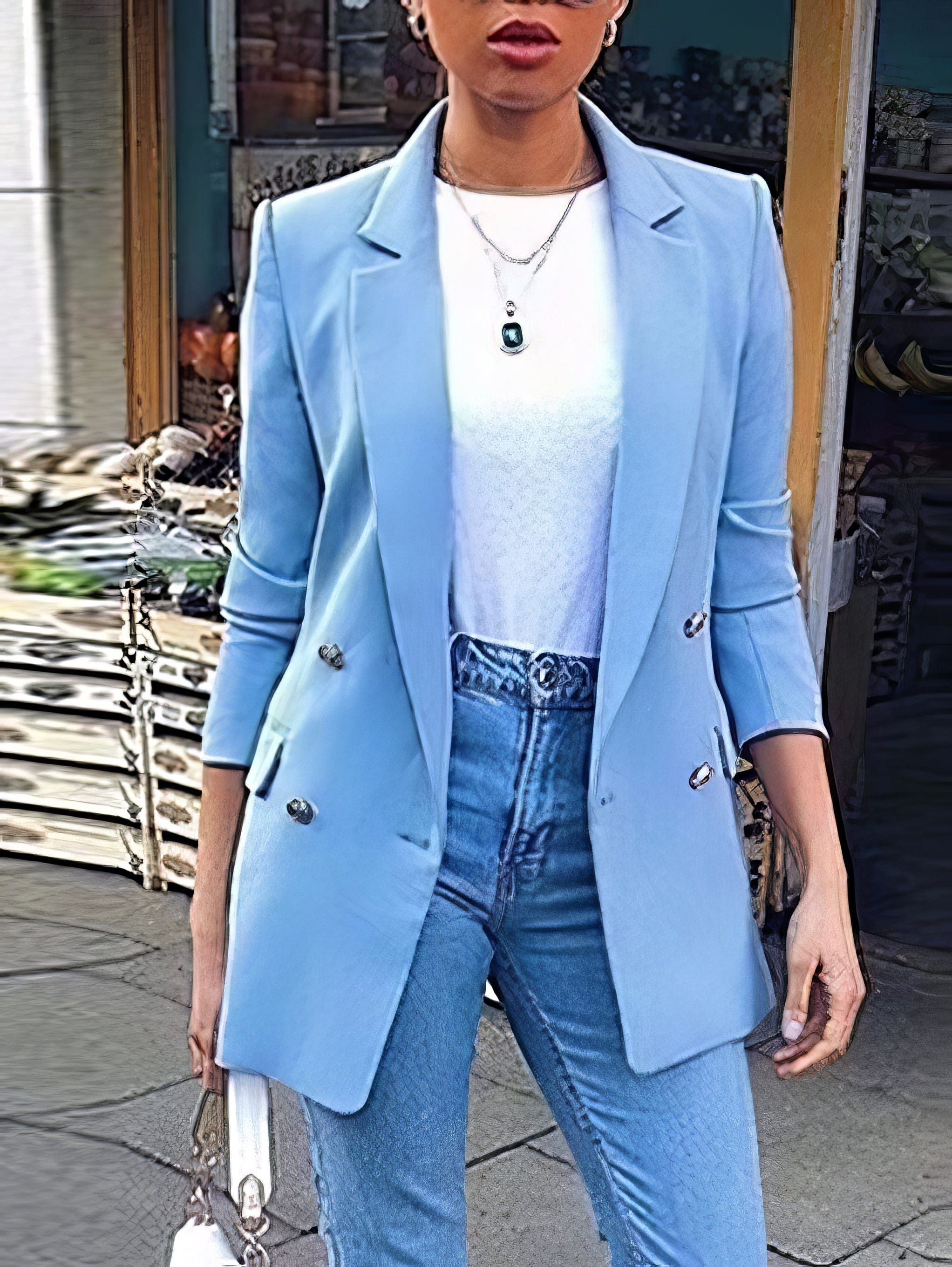 Casual Solid Blazer Jacket