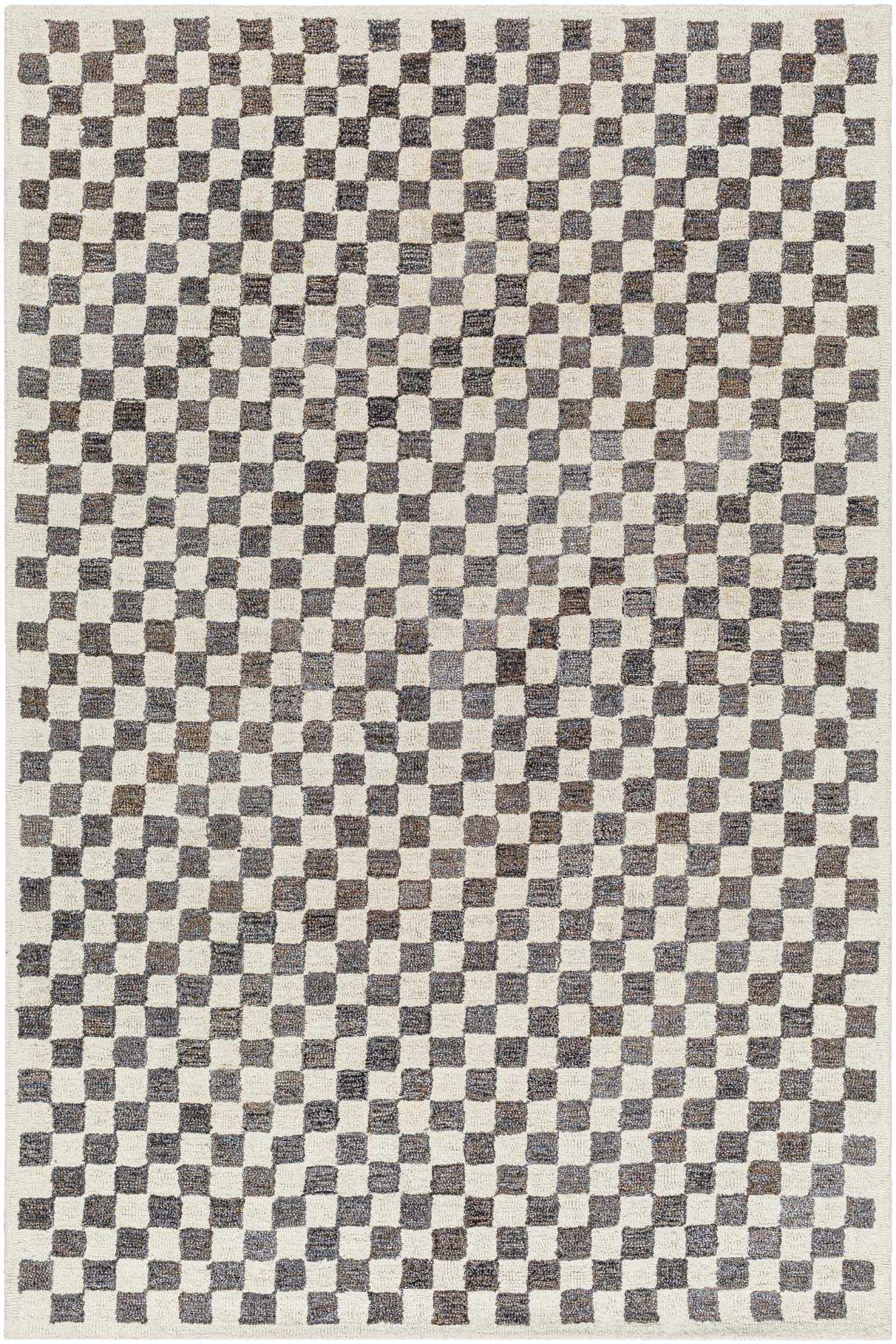 Alfombra de cuadros en color topo de Halen