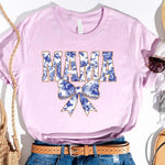 Mama Chinoiserie Coquette Bow T-Shirts – Elegant & Trendy Graphic Tees for Moms