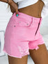 Southern Belle Black Distressed Denim Shorts