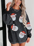 Sparkling Black Santa Claus Christmas Sweater
