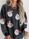 Sparkling Black Santa Claus Christmas Sweater
