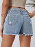 Beach Denim Shorts with Sparkling Rhinestones