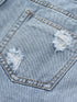 Beach Denim Shorts with Sparkling Rhinestones
