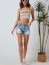 Blue Jean Shorts with Rhinestone Fringe