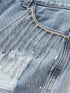 Stylish Ripped Denim Shorts with Tassels