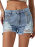 Blue Jean Shorts with Rhinestone Fringe