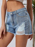 Blue Jean Shorts with Rhinestone Fringe