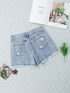 Blue Jean Shorts with Rhinestone Fringe