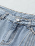 Beach Denim Shorts with Sparkling Rhinestones