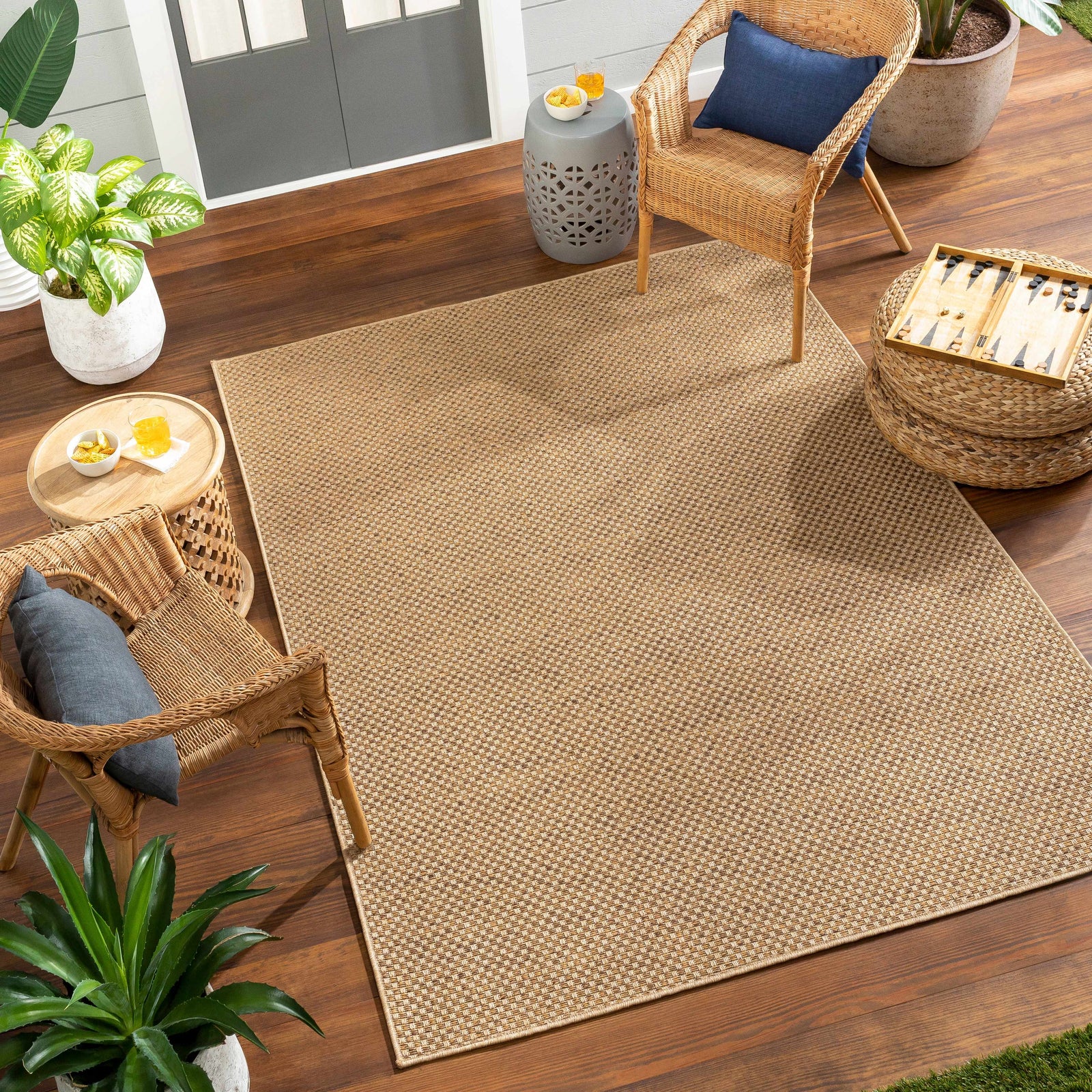 Alfombra de exterior de yute sintético Zeta