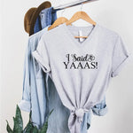 💍 I Said YAAAS Bachelorette Crew Party 🍾 Matching V-Neck T-Shirts