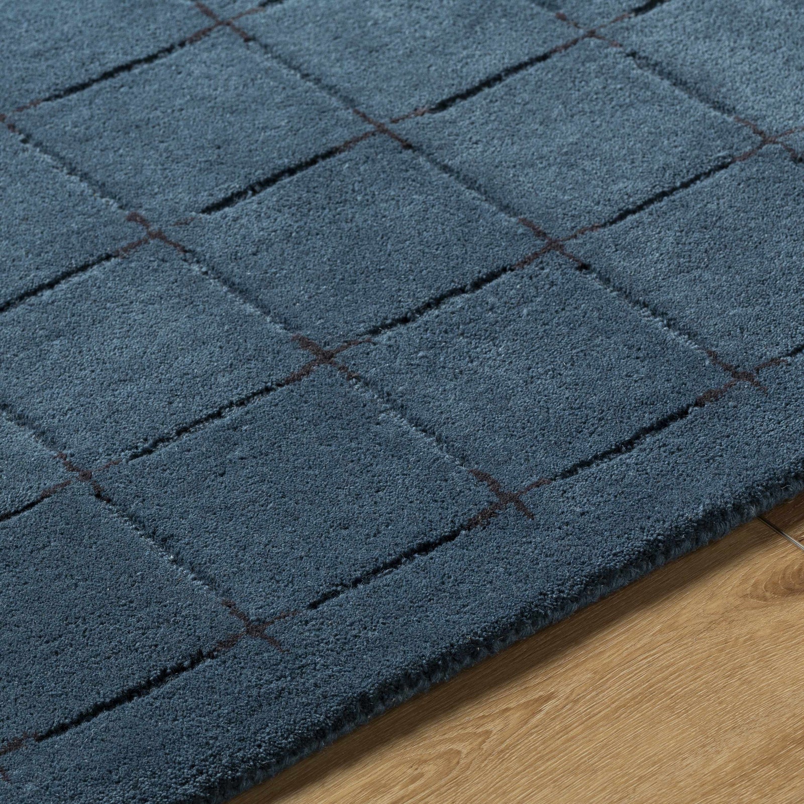 Sanvi Navy Wool Area Rug