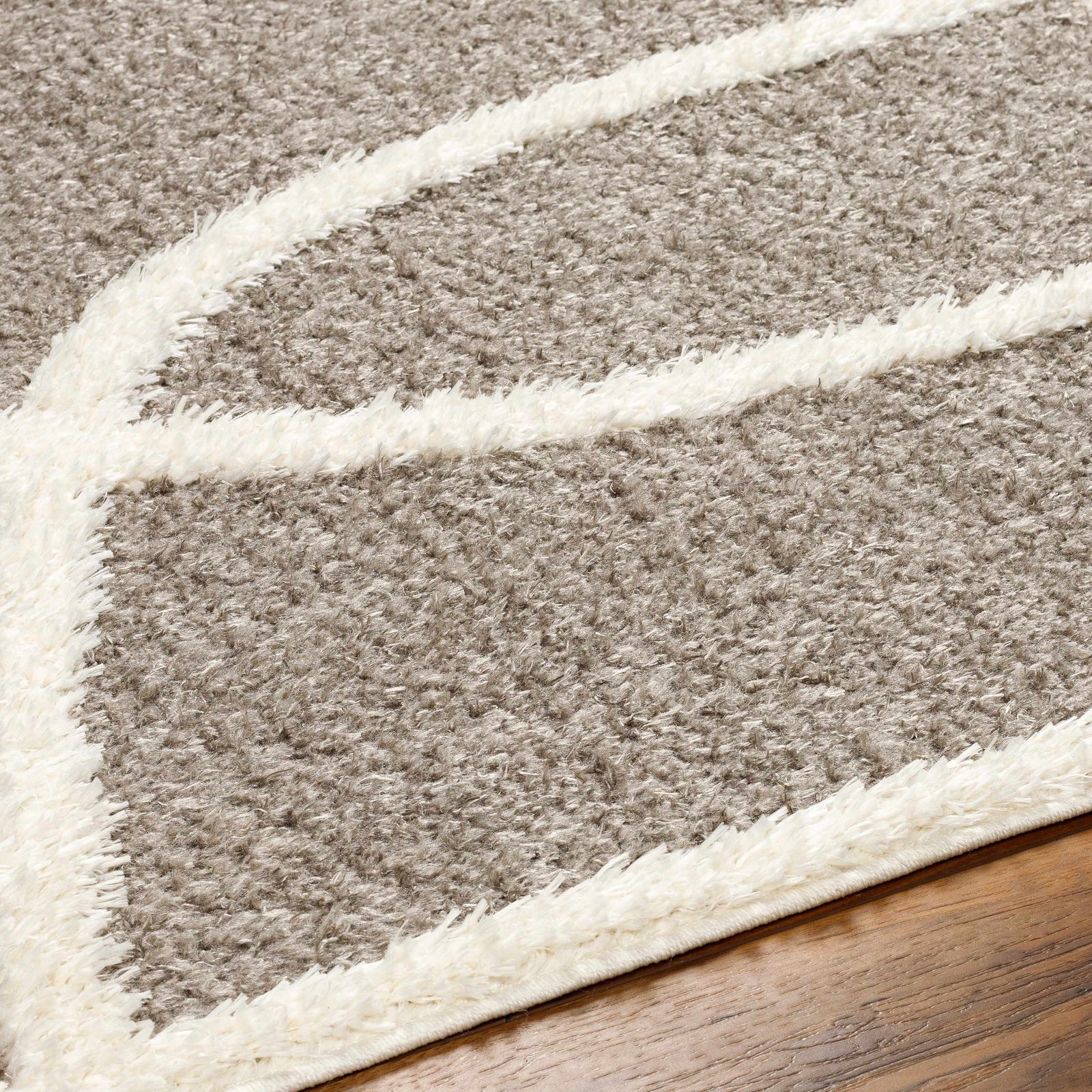 Alfombra de felpa color topo Gilon