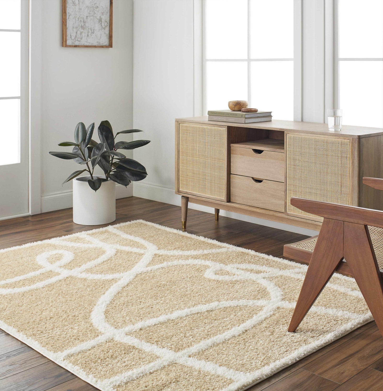 Alfombra de felpa Gilon Camel