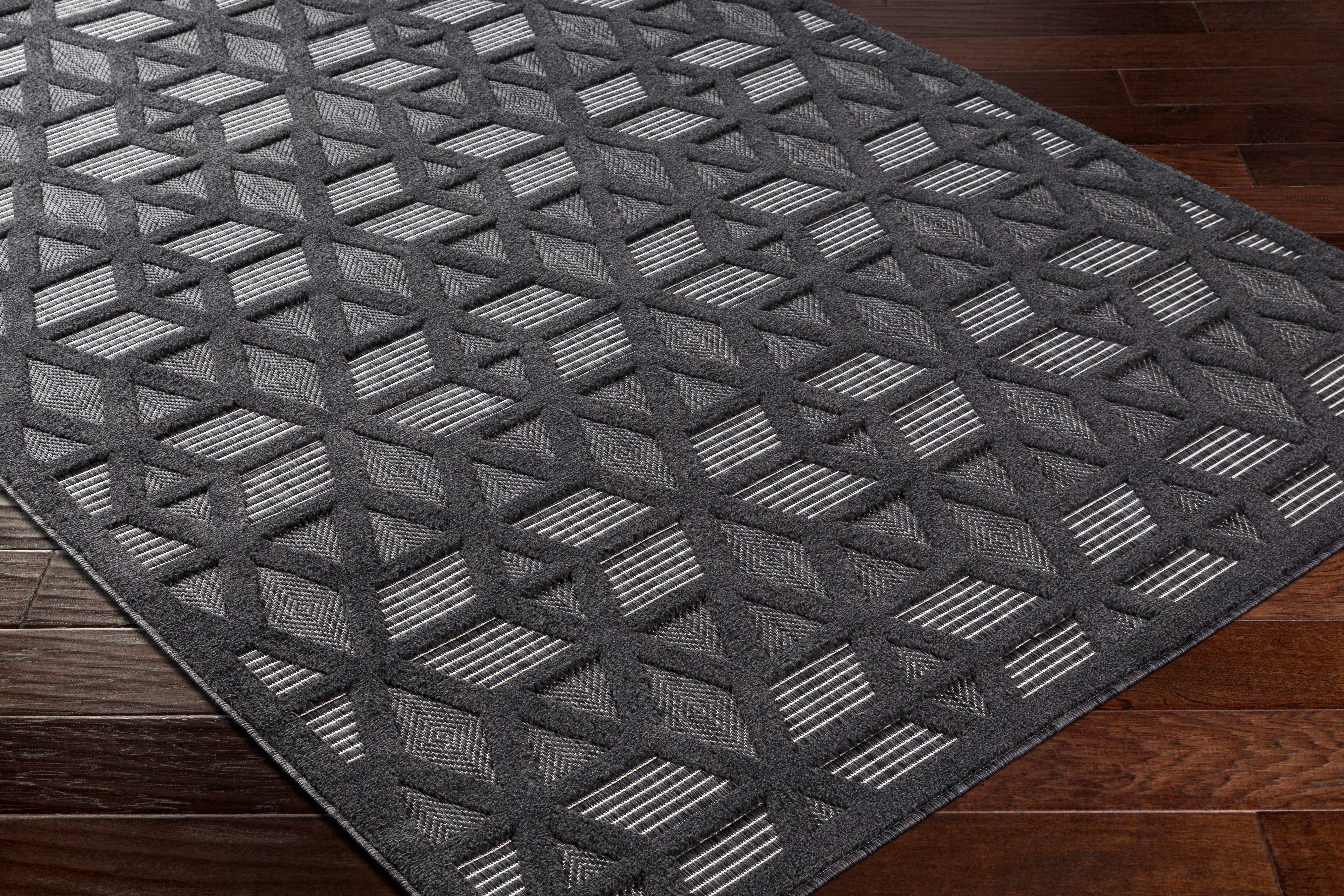 Alfombra de exterior negra Nuri
