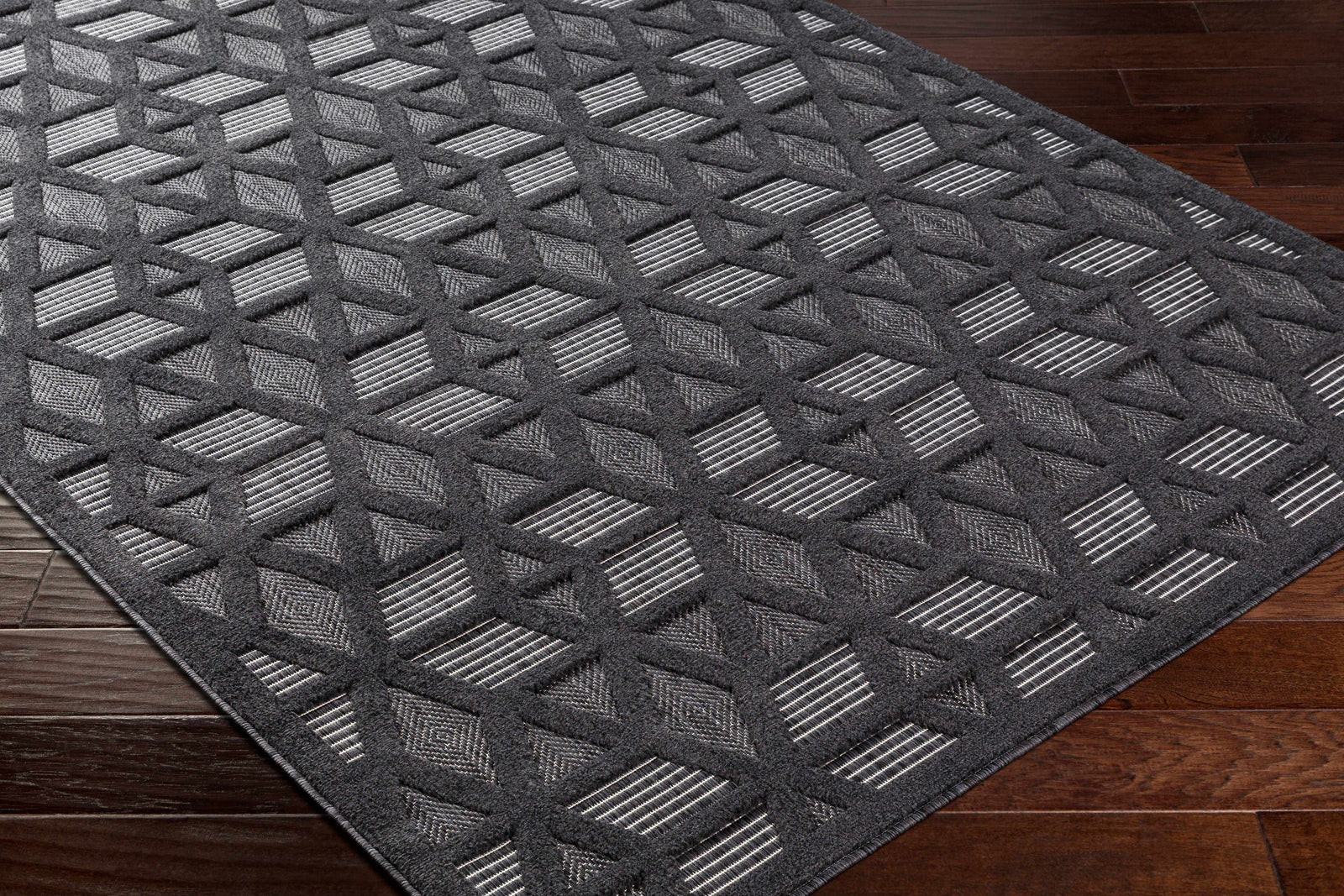 Alfombra de exterior negra Nuri