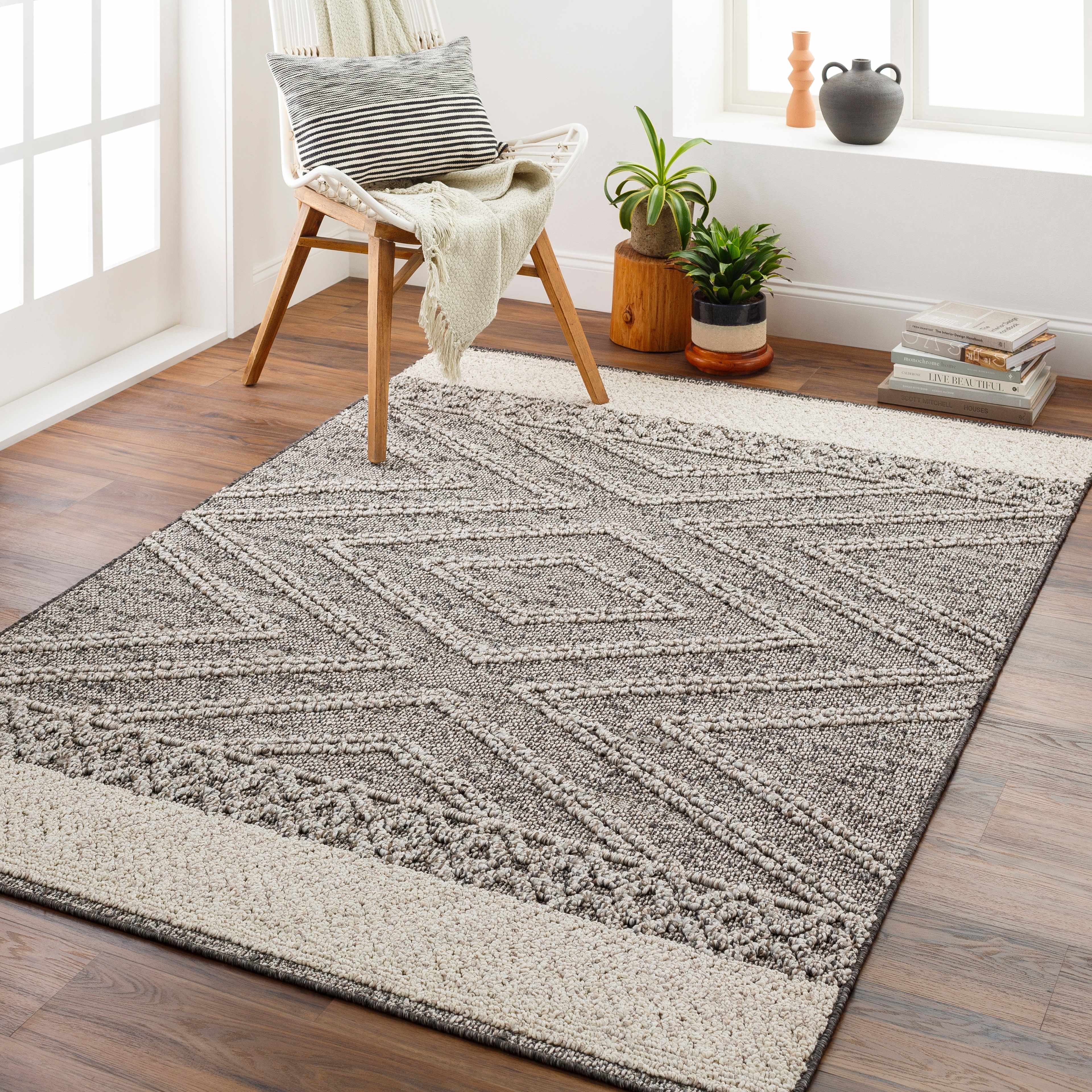 Alfombra Areli en color marrón beige