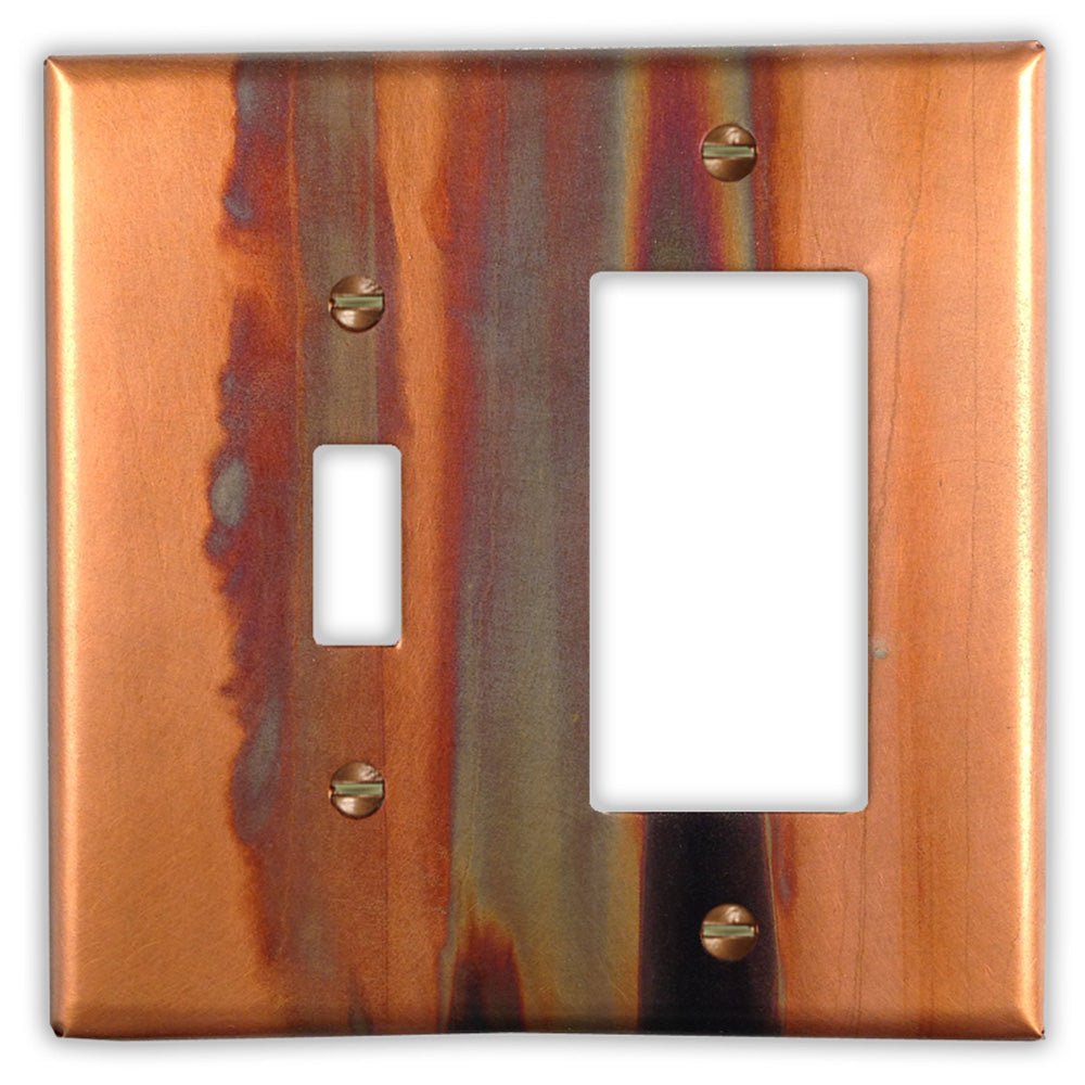 Stellar Copper - Placa de pared con 1 interruptor y 1 interruptor basculante