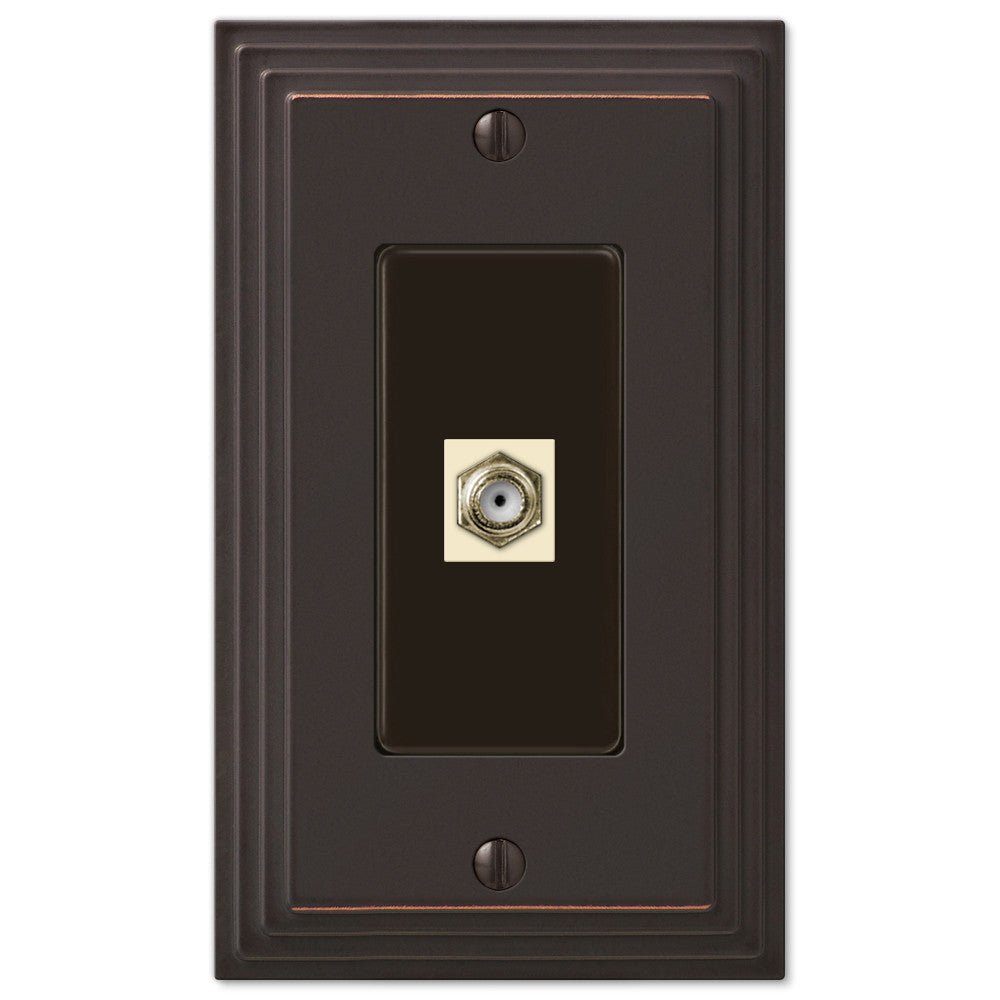 Placa de pared con conector para cable de bronce envejecido Steps