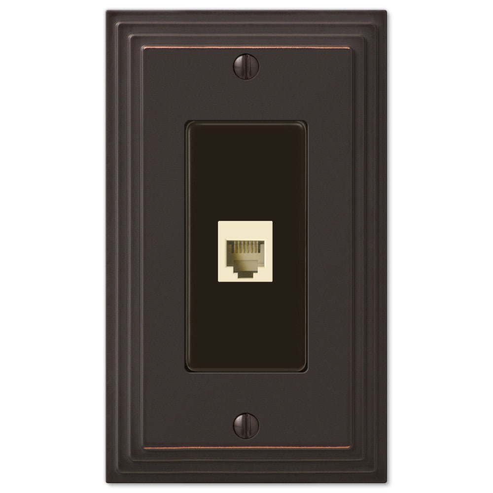 Placa de pared con toma de teléfono de bronce envejecido de Steps