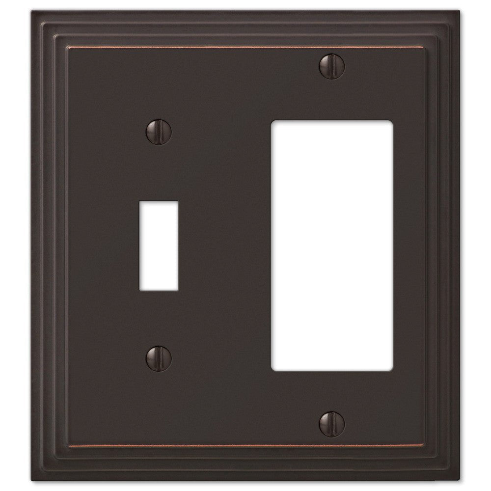 Placa de pared con escalones de bronce envejecido fundido: 1 palanca/1 balancín
