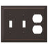 Pasos de bronce envejecido fundido - 2 palancas / 1 placa de pared dúplex