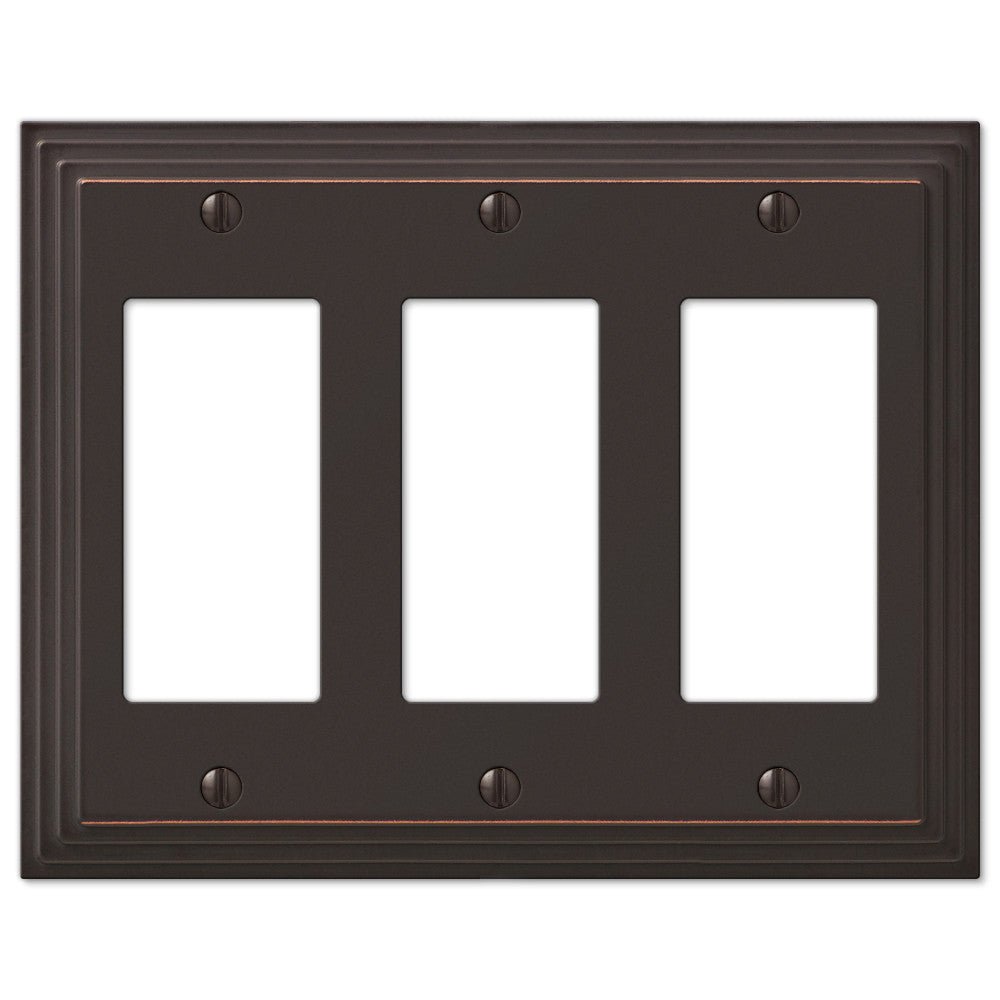 Placa de pared de 3 balancines de bronce envejecido Steps