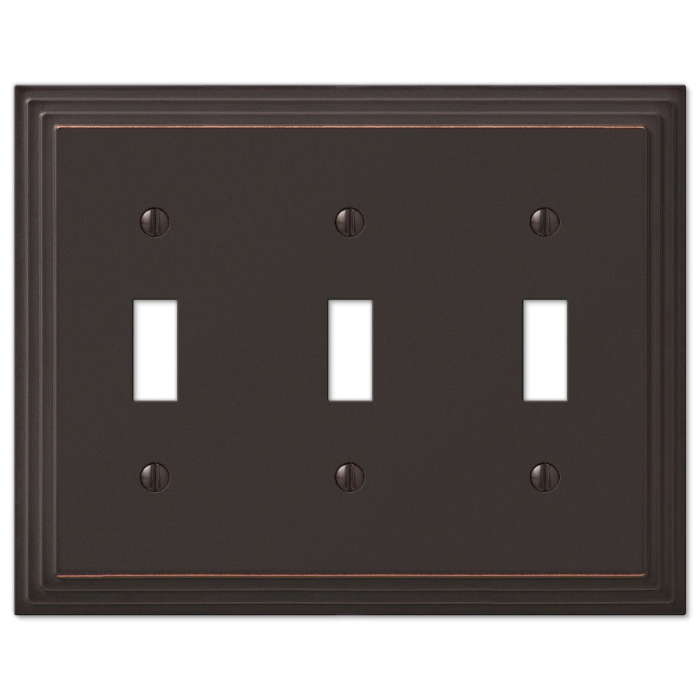 Placa de pared de 3 palancas de bronce envejecido de Steps