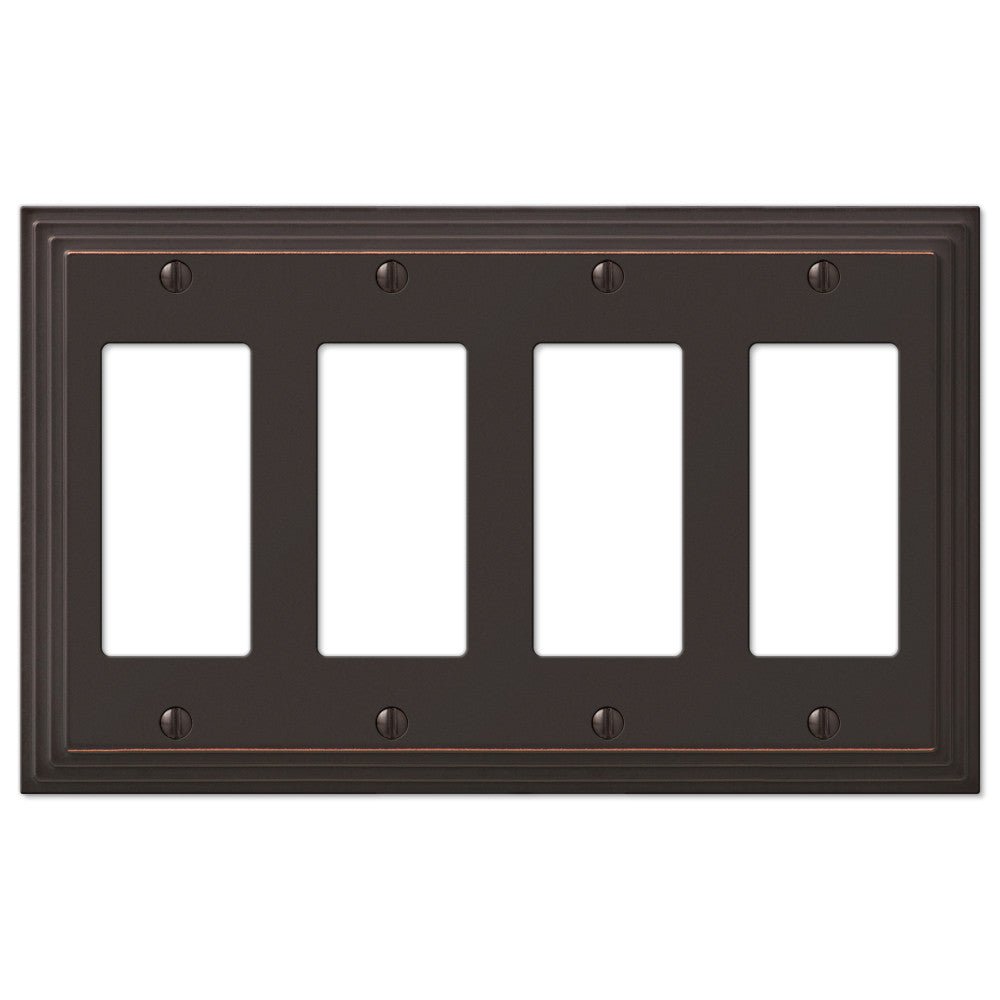 Placa de pared de 4 balancines de bronce envejecido Steps