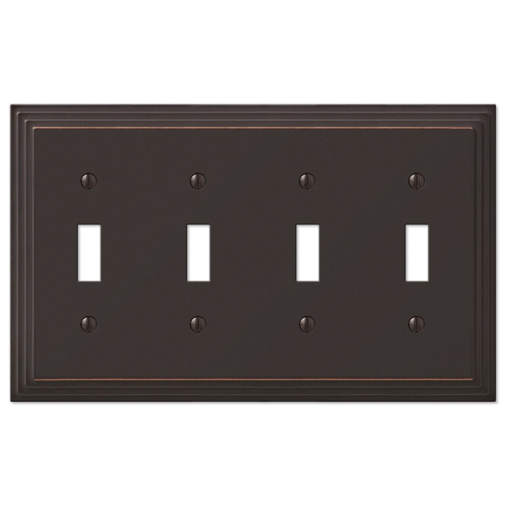 Placa de pared con 4 palancas de bronce envejecido fundido a presión