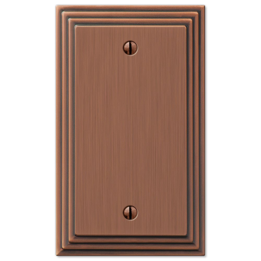 Placa de pared en blanco de 1 paso de cobre antiguo fundido